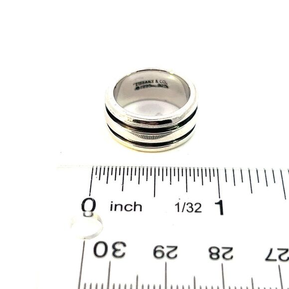 Tiffany & Co Estate Atlas Groove Ring Size 6 Silver 9 mm TIF633 - Picture 5 of 5